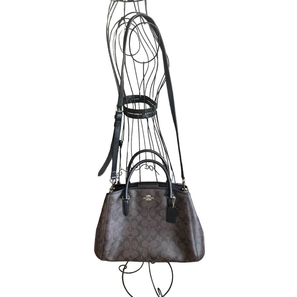 Coach Margot Carryall Signature Canvas Purse Crossbody Brown/Black F58310 NWOT - Picture 2 of 11